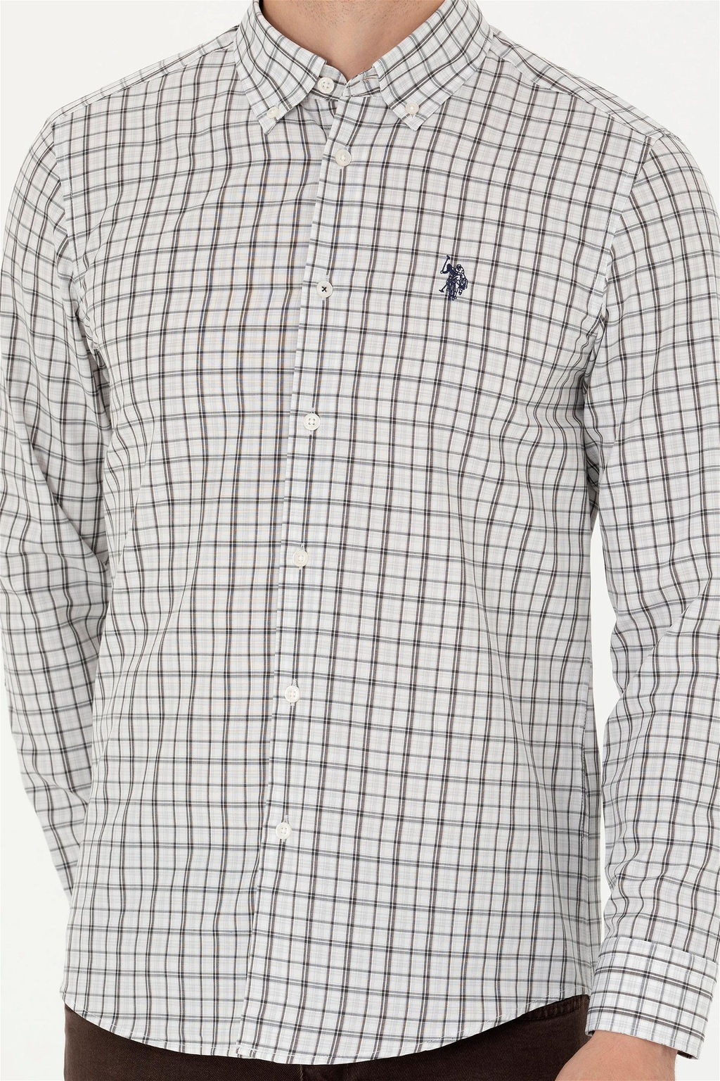U. S. Polo Assn Мужская темно-синяя рубашка в шотландскую клетку - U.s. polo assn фото 13
