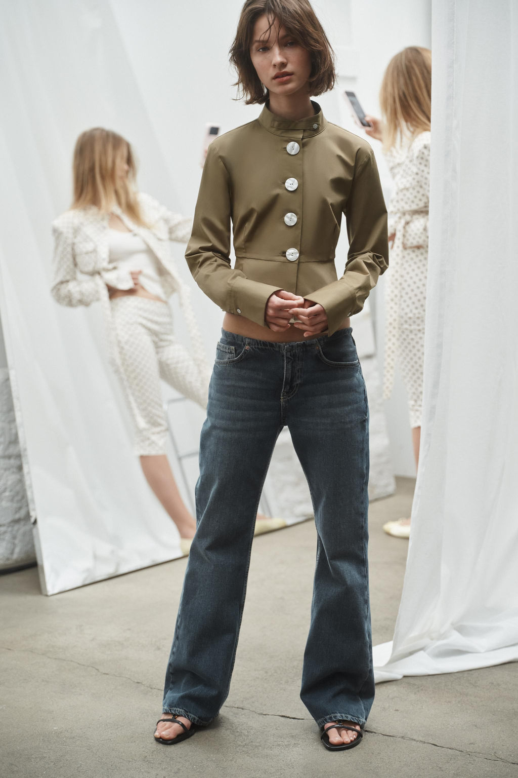 CAMISA POPEL?N BOTONES / Khaki oscuro - Zara фото 4