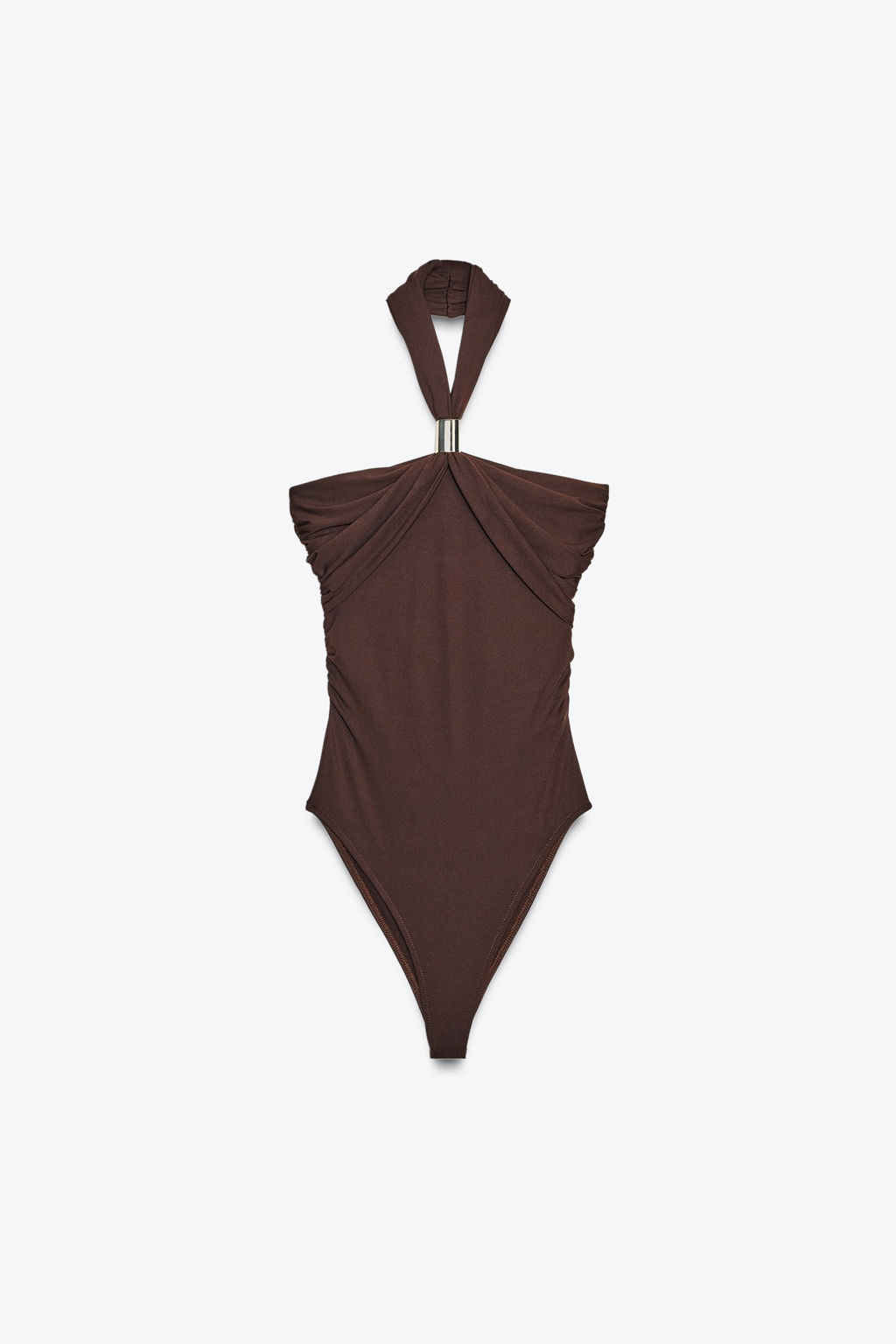 POLYAMIDE HALTER BODYSUIT WITH METAL DETAIL - Zara фото 6