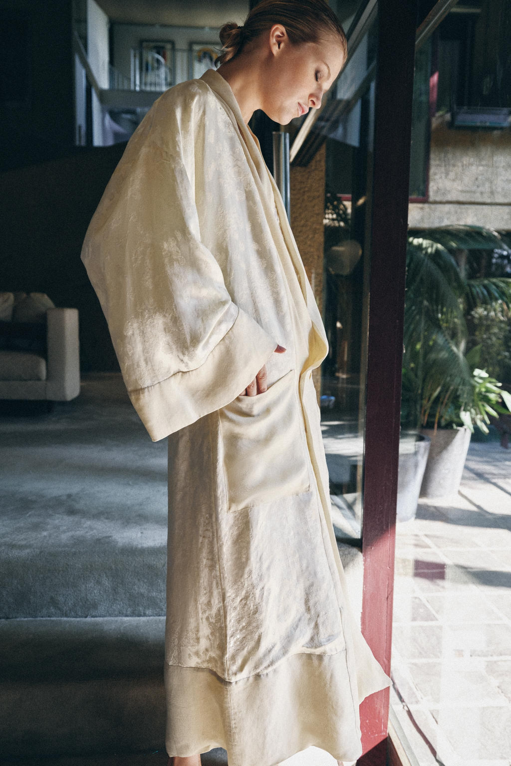 ABRIGO COMBINADO JACQUARD LINO LIMITED EDITION / Vainilla - Zara фото 4