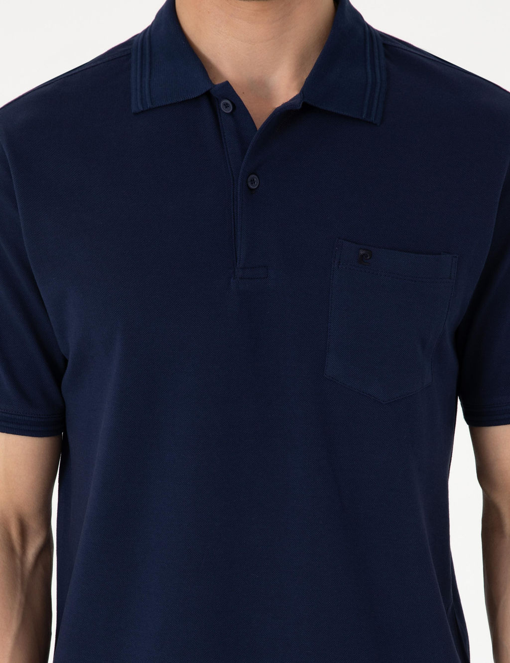 Lacivert Regular Fit %100 Pamuk Polo Yaka Basic Ti__rt