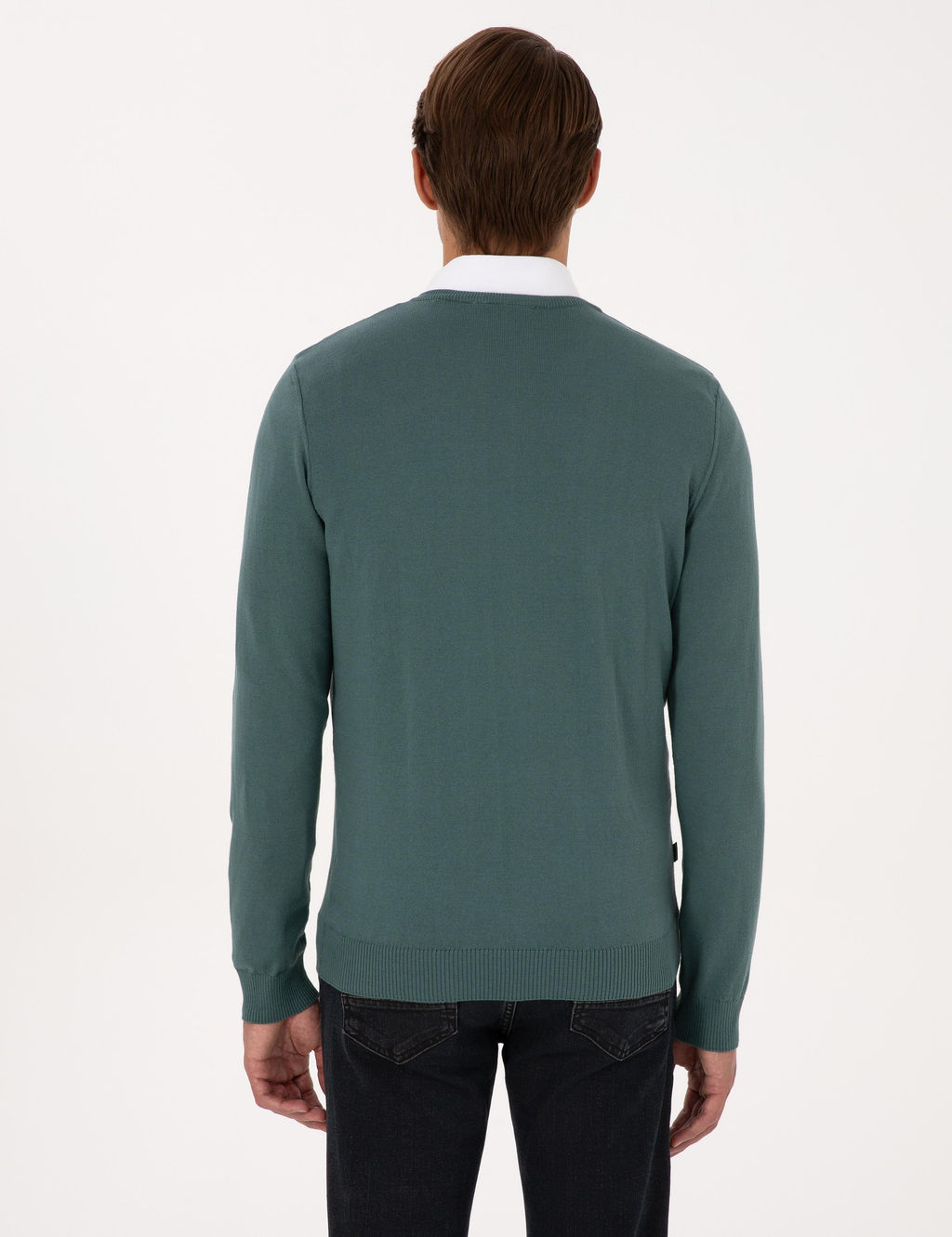 Ye_il Slim Fit V Yaka Basic Triko Kazak - Pierre cardin фото 5