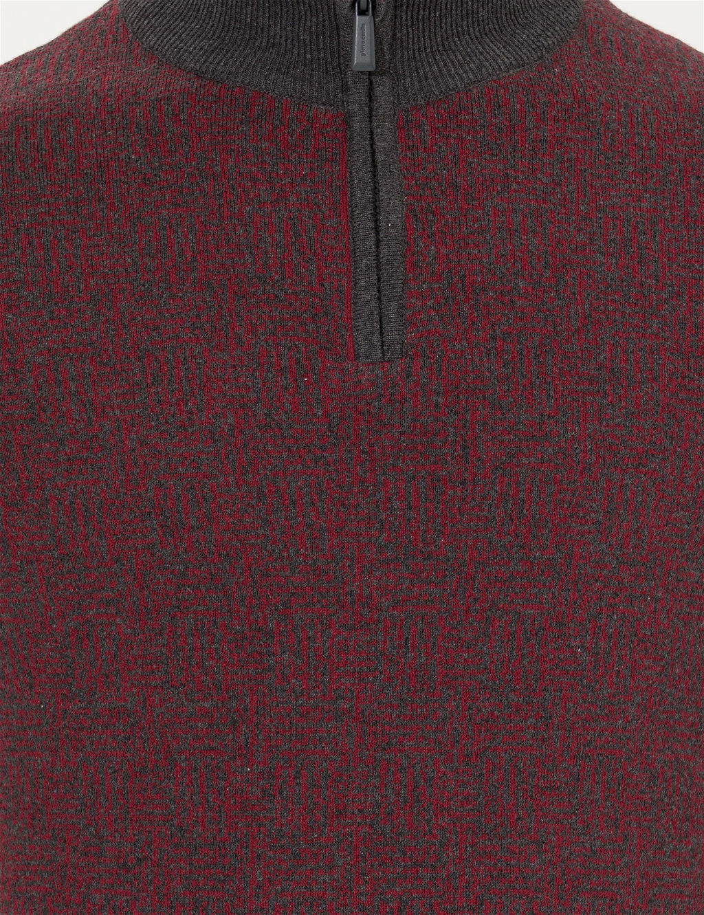 Gri Melanj Slim Fit Fermuarl_ Dik Yaka Triko Kazak - Pierre cardin фото 6