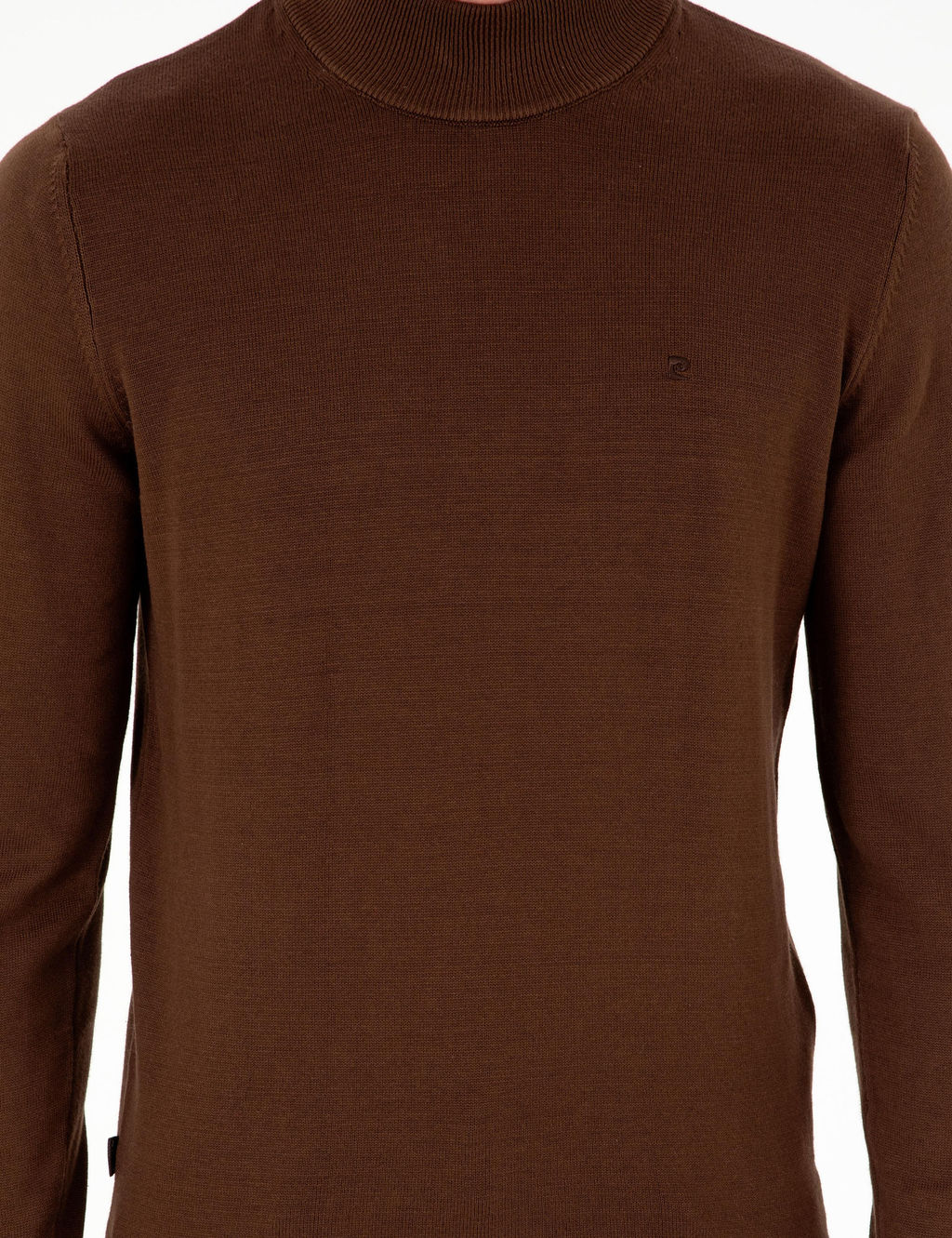 Koyu Kahverengi Slim Fit Yar_m Bal_k__ Yaka Basic Triko Kazak - Pierre cardin фото 6