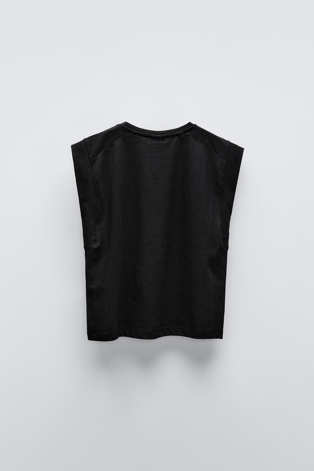 PLAIN T-SHIRT WITH TAB - Zara фото 5