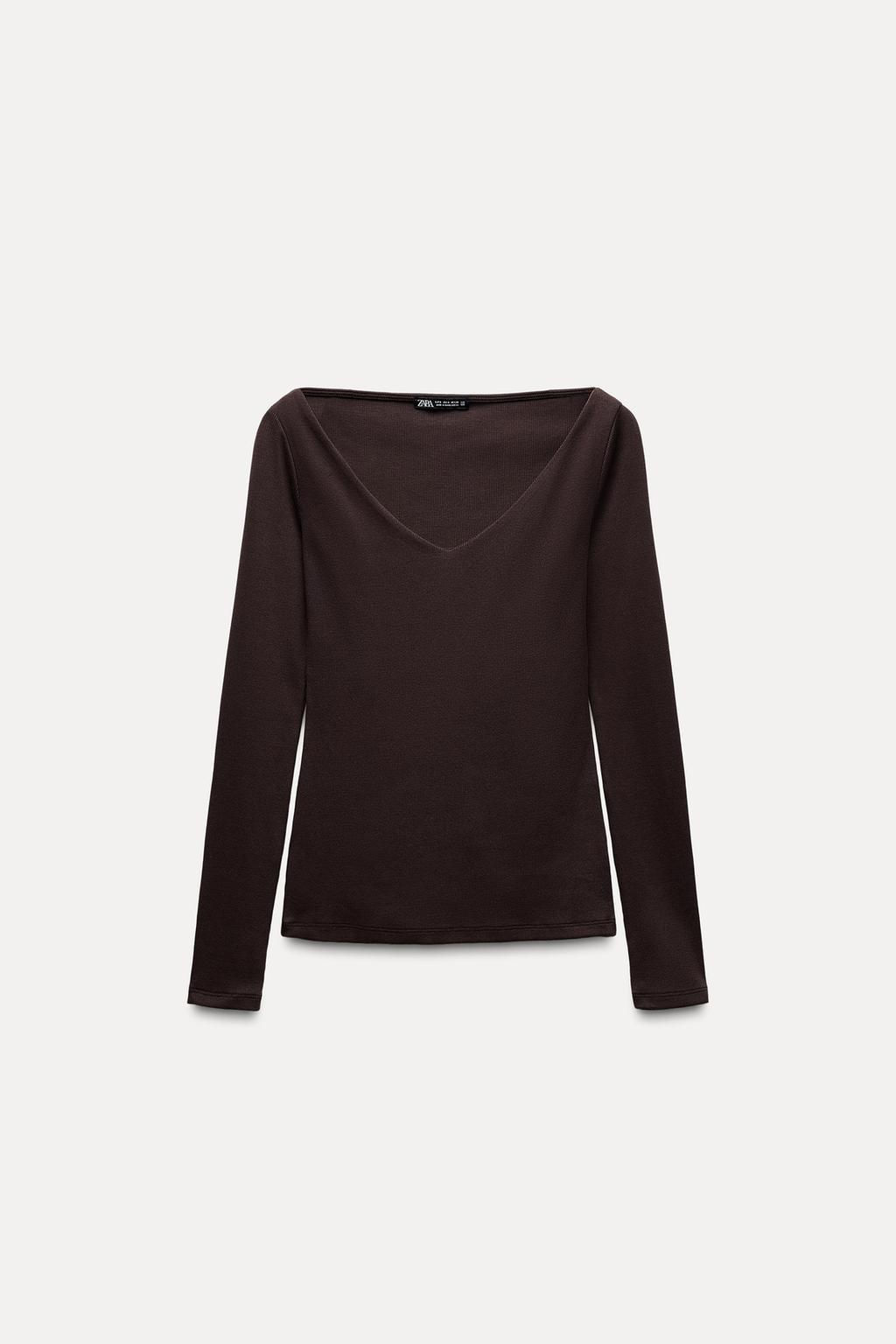 RIBBED LONG SLEEVE T-SHIRT - Zara фото 16