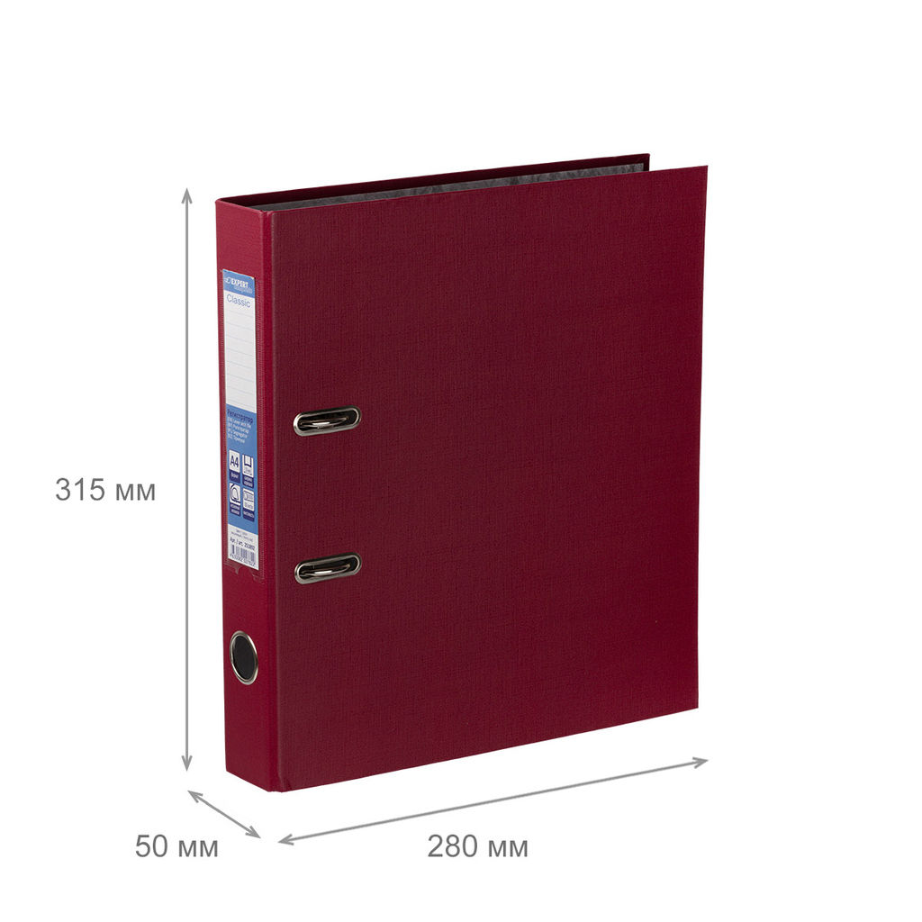 Expert Complete Регистратор PVC 50 мм 10 шт. Classic A4 арочный механ. лён вишневый 251892