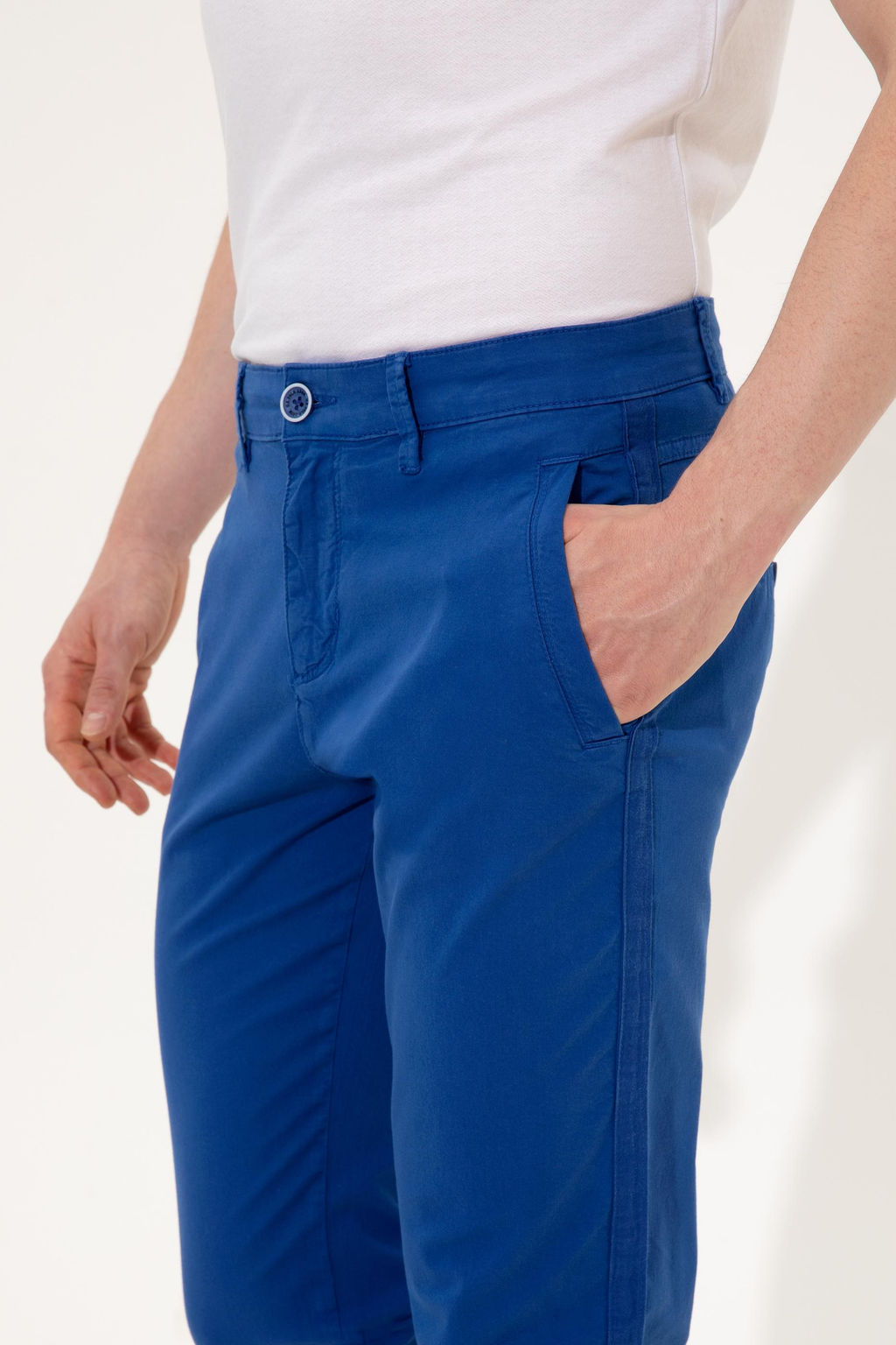 Erkek Carrot Fit Mavi Kanvas Pantolon