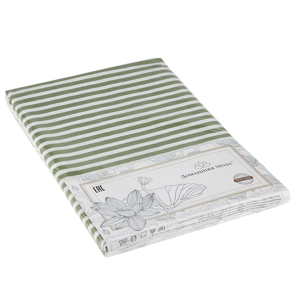 Скатерть 180х145см Виши полоса, длина стола до 140см, на 6 персон, рогожка, хлопок Премиум 186г/м2, упаковка классическая 28х41см, Домашняя мода (Россия)  фото 4