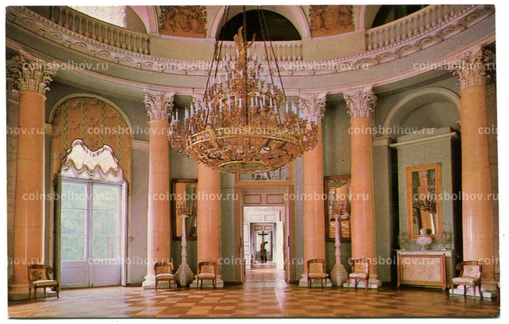 Открытка Архангельское.Дворец.Овальный зал.1780-1810-е годы. Архитектор Ш.де Герн