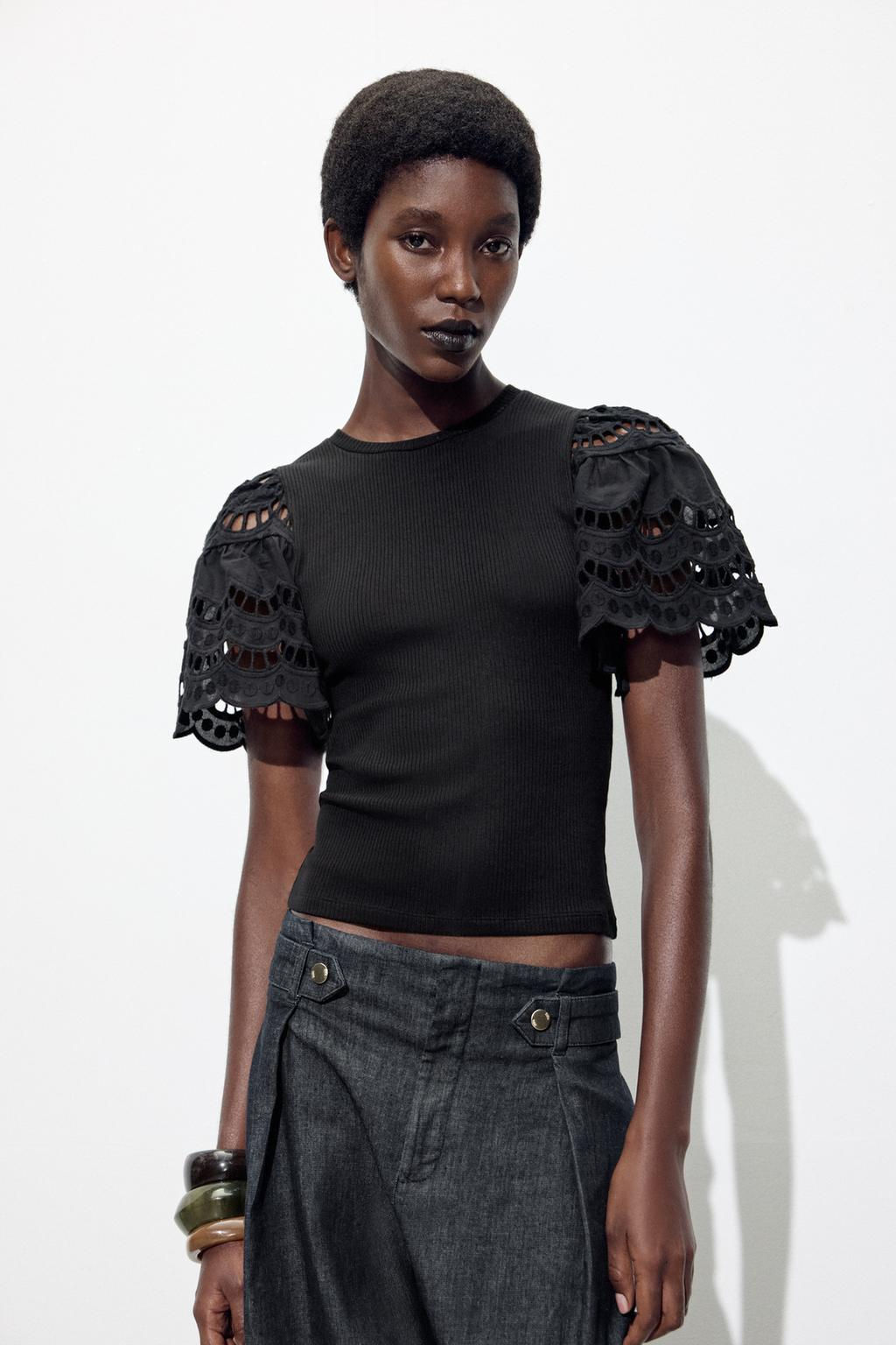 TANK TOP WITH SLEEVE EMBROIDERY - Zara фото 10