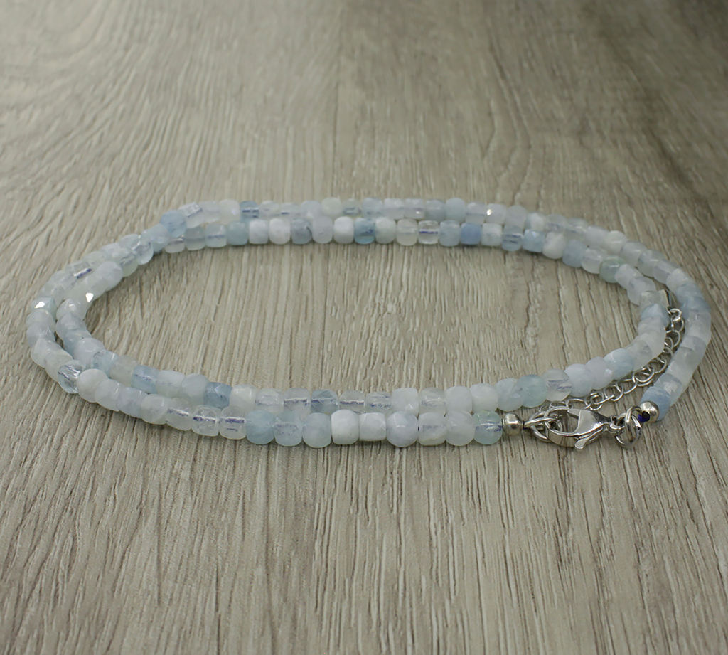 Амазонит (Перу) кубики гранёные 4.0мм , Окта бусы 47см - Agat77 фото 2