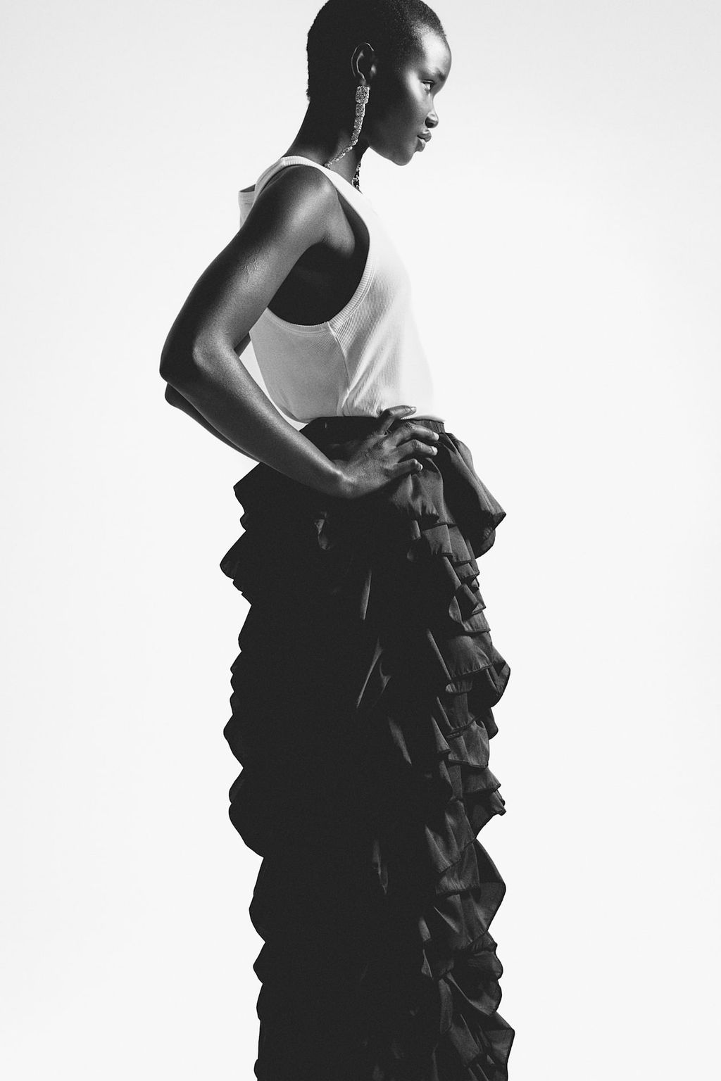 Maxifalda de volantes - H&m фото 3