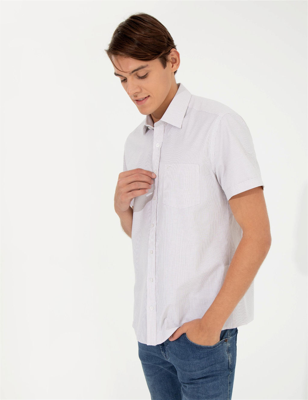 Bej Regular Fit K_sa Kollu G_mlek - Pierre cardin фото 3