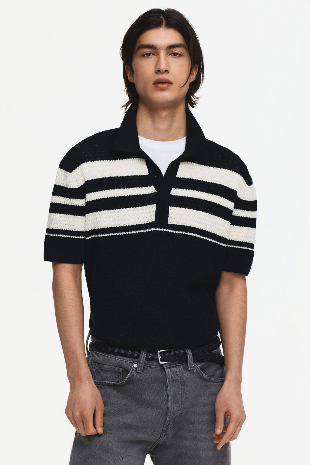 Polo en punto pointelle Regular Fit - H&m фото 4