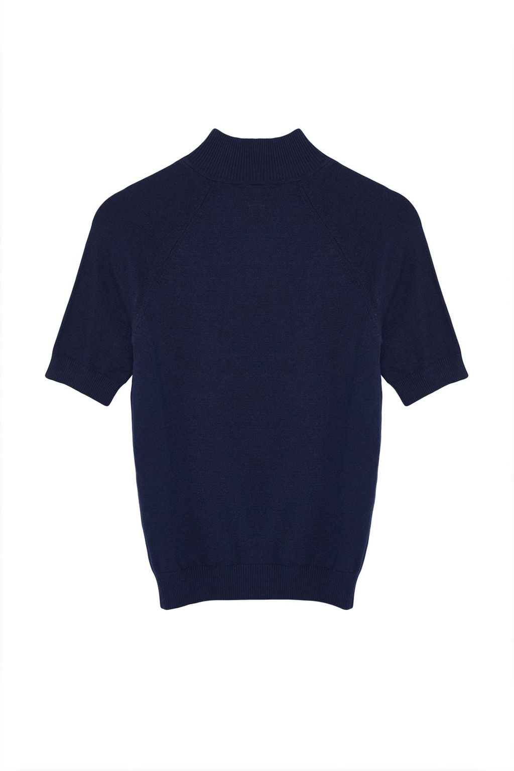 Lacivert Merserize Gorunumlu Premium Iplik/Ozel Iplik Basic Ince Triko Bluz TWOAW24BZ00005