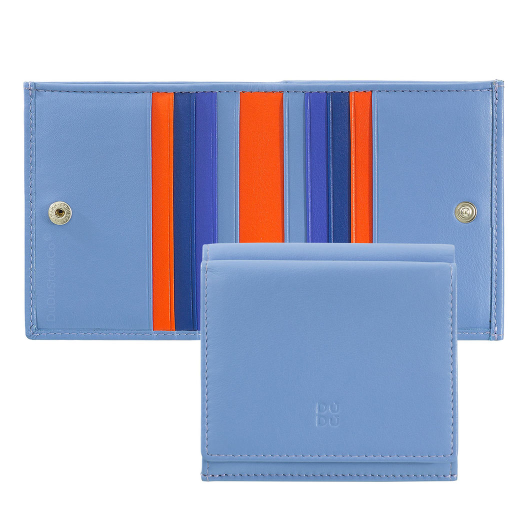 Итальянский кожаный кошелек DuDu серии Flavio | пастельно-голубой