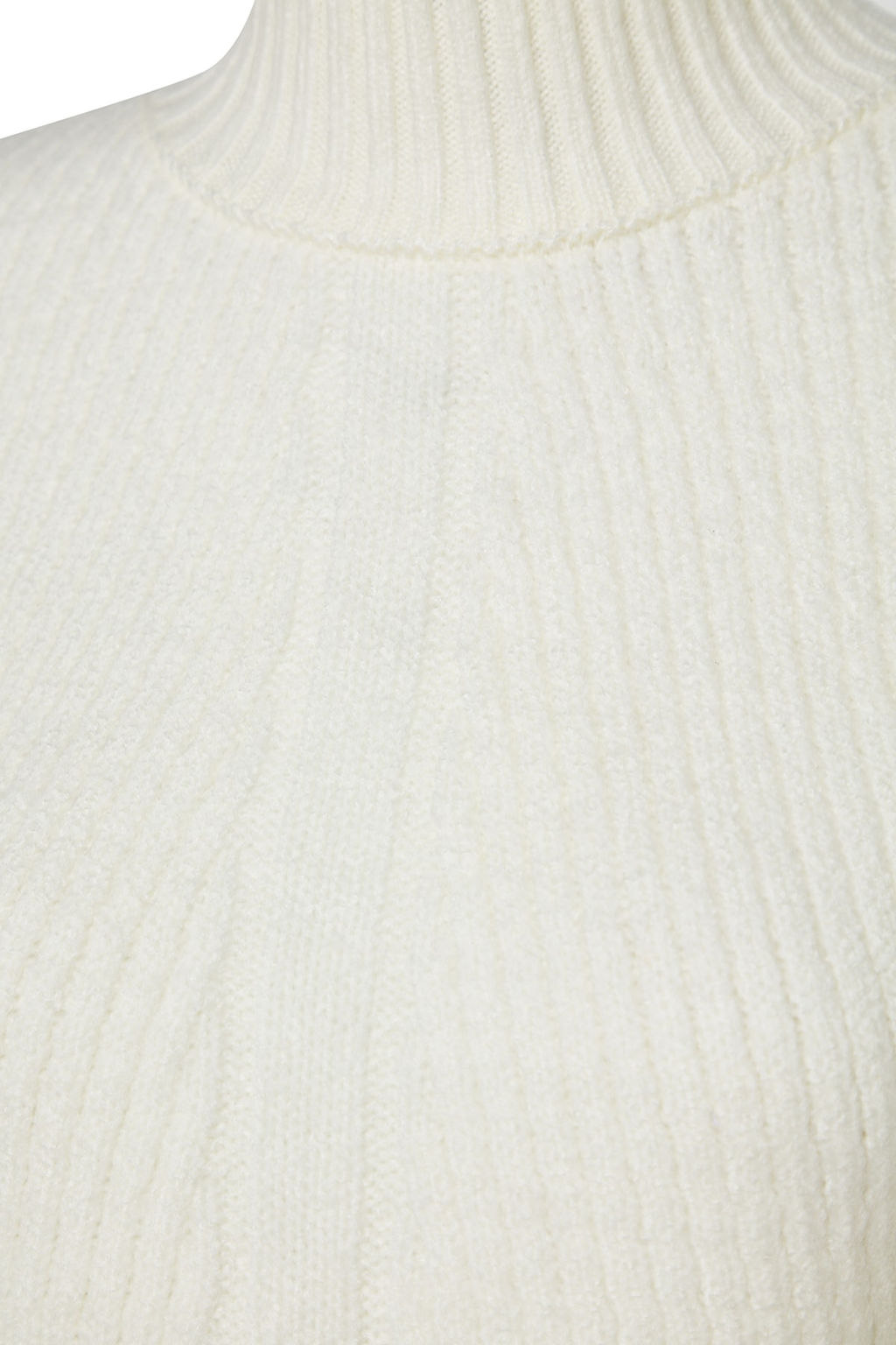 Ekru Crop Yumusak Dokulu Dik Yaka Triko Kazak TWOAW24KZ00320 - Trendyolmilla фото 7