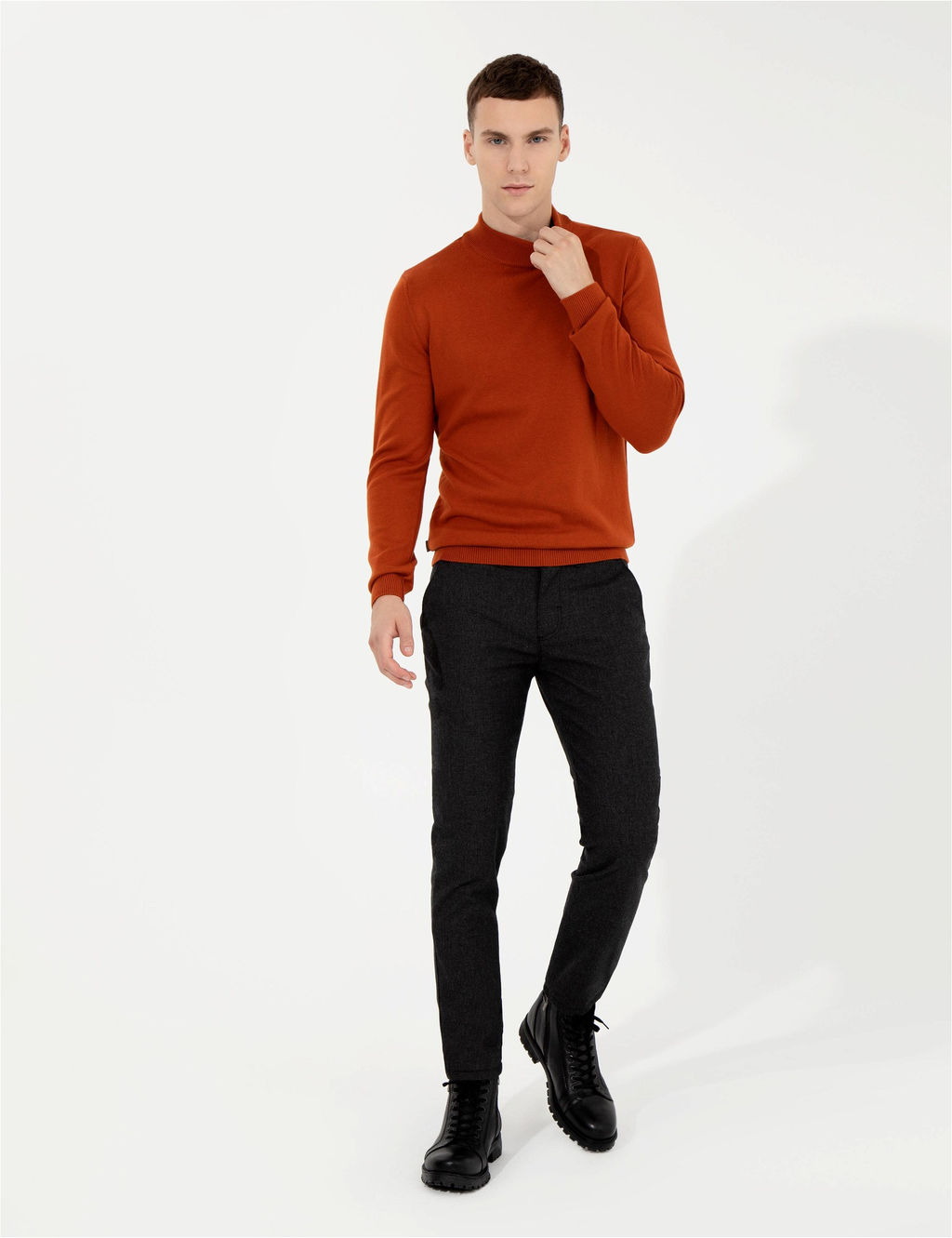 Siyah Slim Fit Kanvas Pantolon