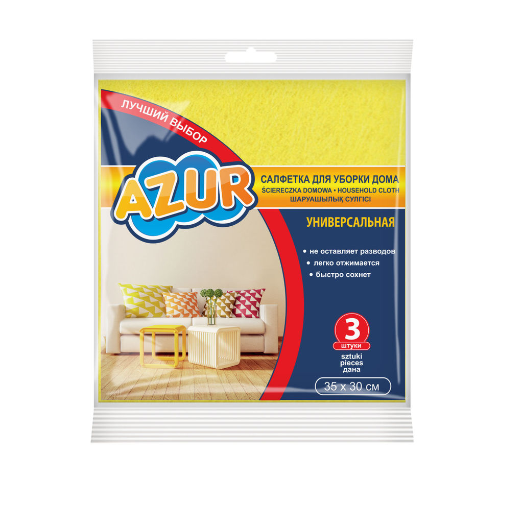 Салфетки YORK (Дом.) Центи/ AZUR 3шт арт.2012, 020120 - Полимербыт фото 2