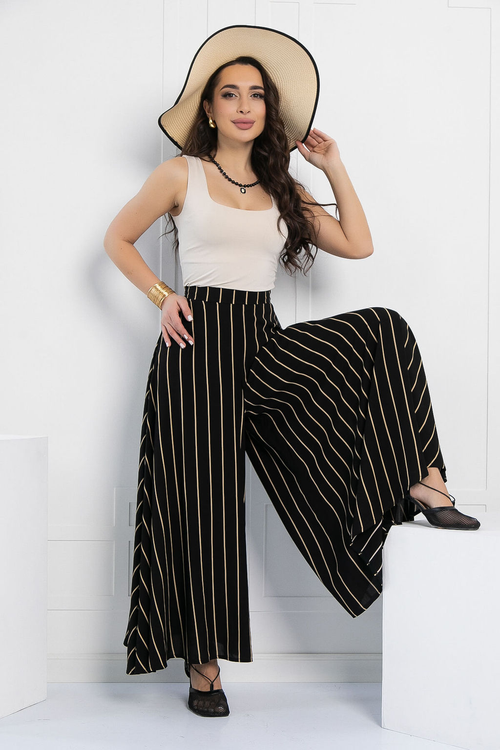 Брюки Камелия (черные/полоска) Б12964-13М - Lt collection фото 2