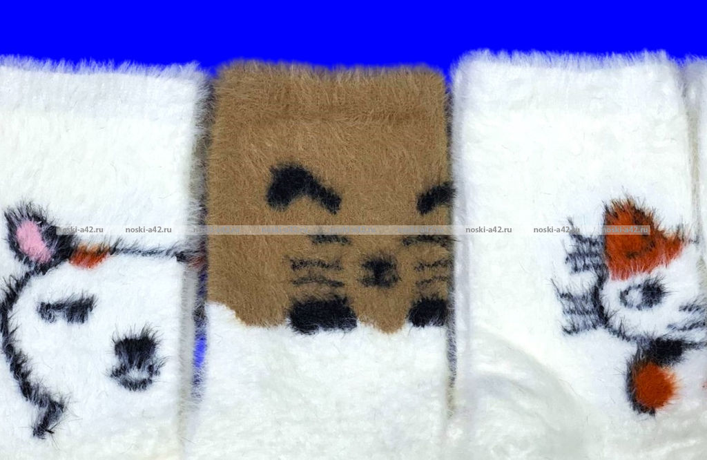 5 ПАР - Байвей термоноски женские ангора НОРКА ШЕРСТЬ "Мордочки" арт. 3561