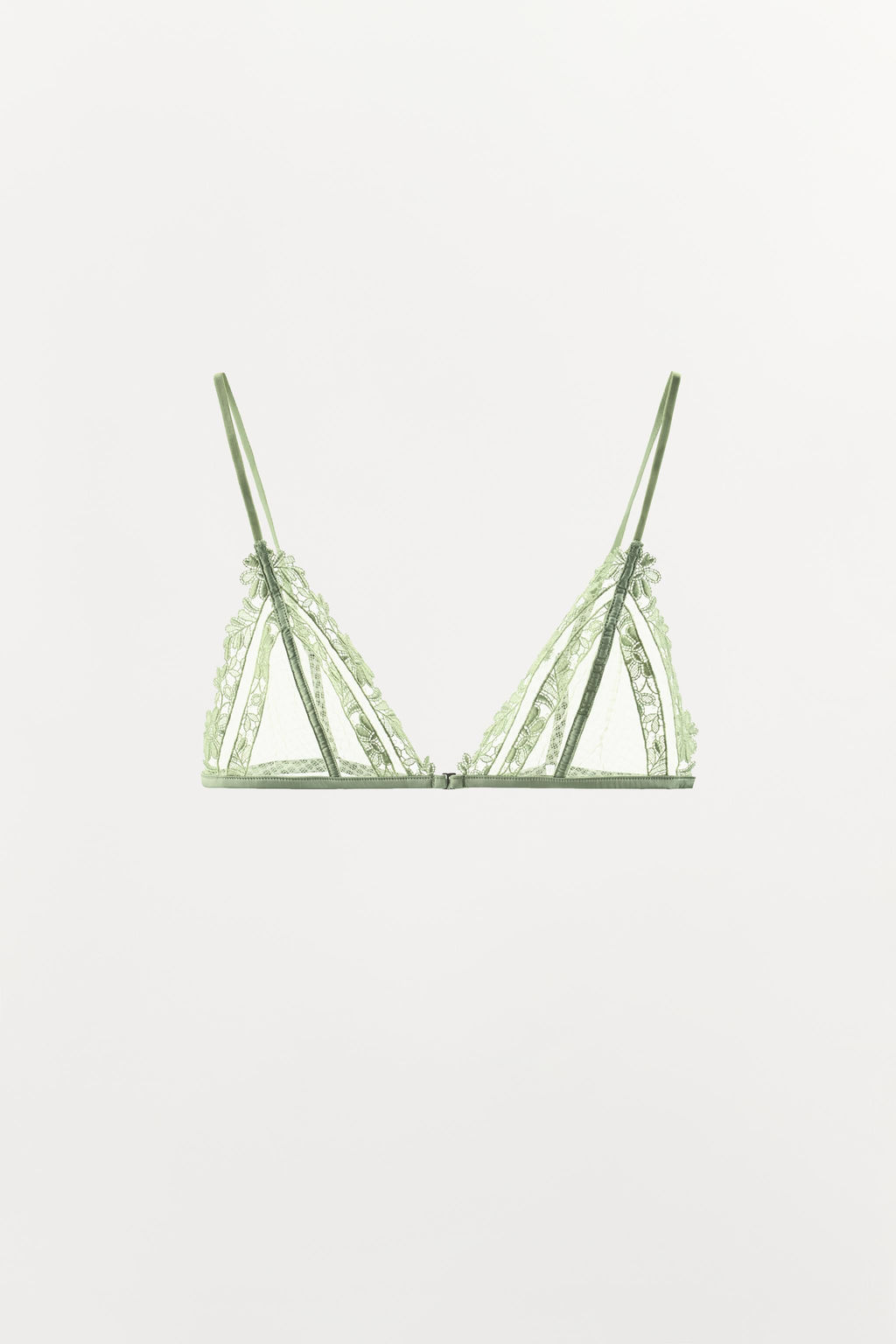 SUJETADOR TRIANGULAR TUL BORDADOS / Crudo / Beige - Zara фото 3