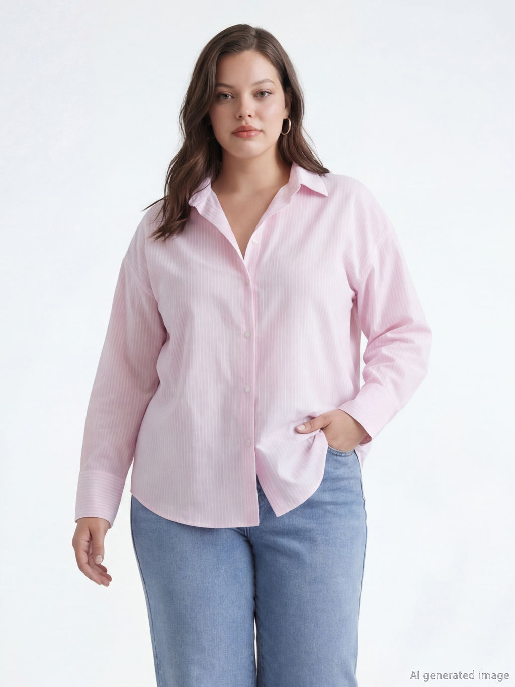 ?izgili Oversize Oxford Kad?n G?mlek