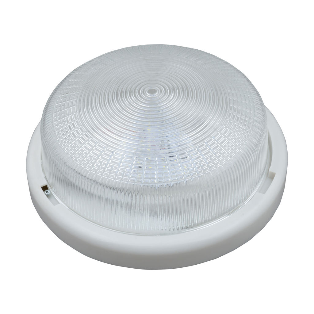 ULO-K05B 12W/6000K/R24 IP44 WHITE/GLASS Светильник светодиодный накладной. Дневной белый свет (6000K). 1200Лм. Диаметр 240мм. Корпус белый. ТМ Uniel.
