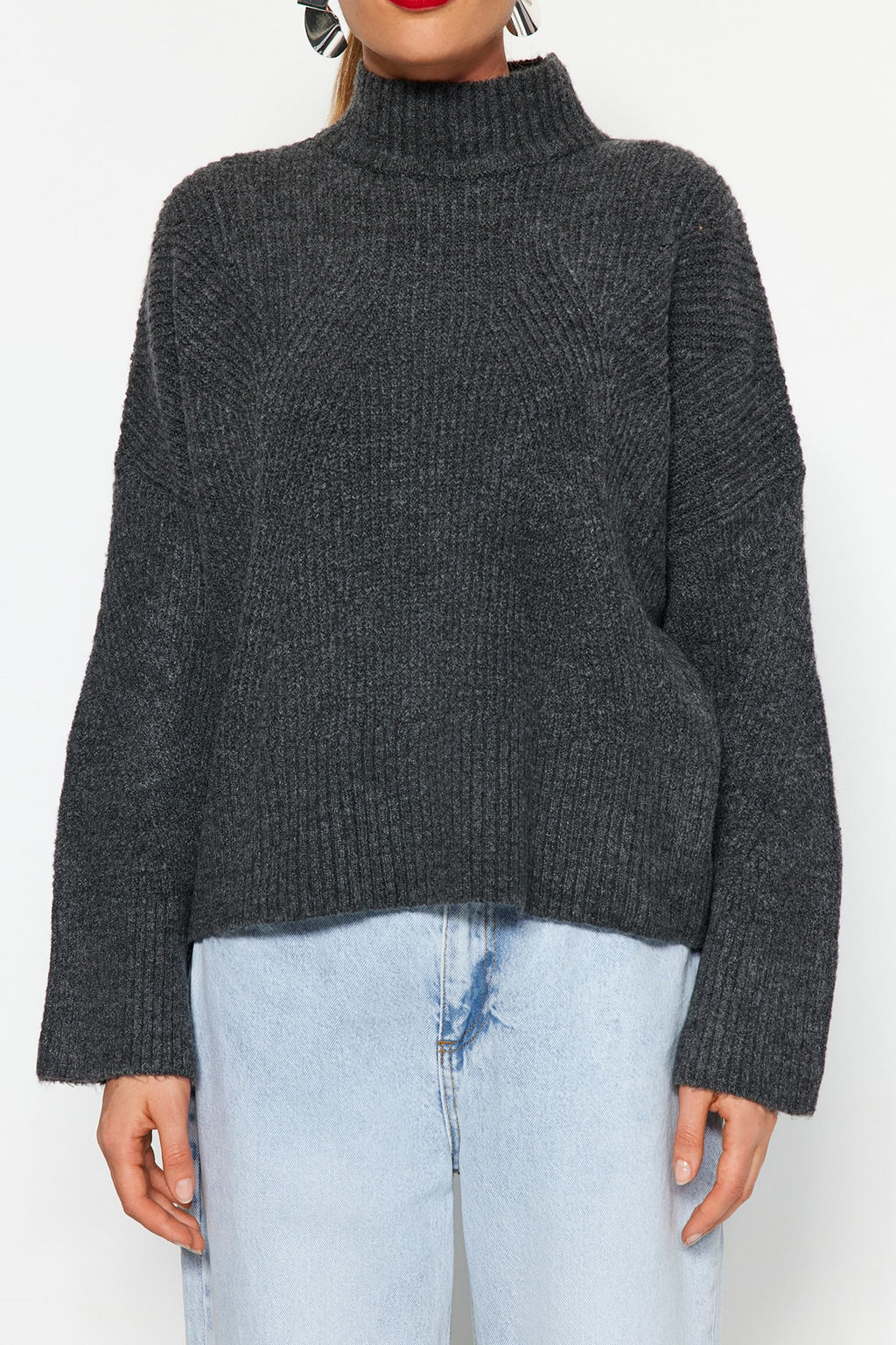 Indigo Yumusak Dokulu Basic Triko Kazak TWOAW22KZ0474 - Trendyolmilla фото 15