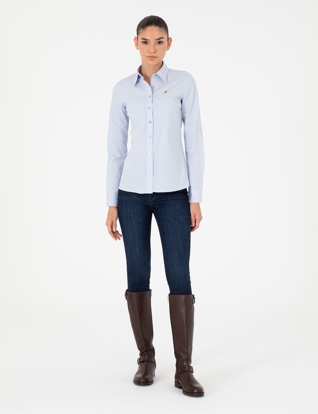 A__k Mavi Slim Fit Uzun Kollu G_mlek - Pierre cardin фото 4