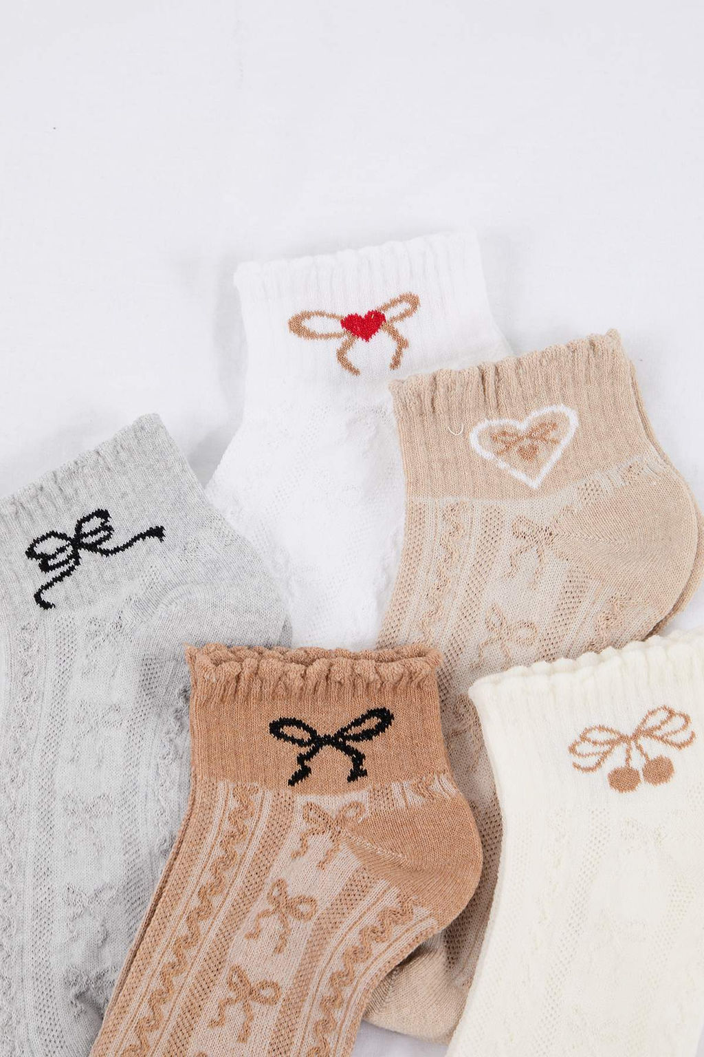 Cok Renkli 5li Duz Jakar Orme Corap THMSS26CO00014