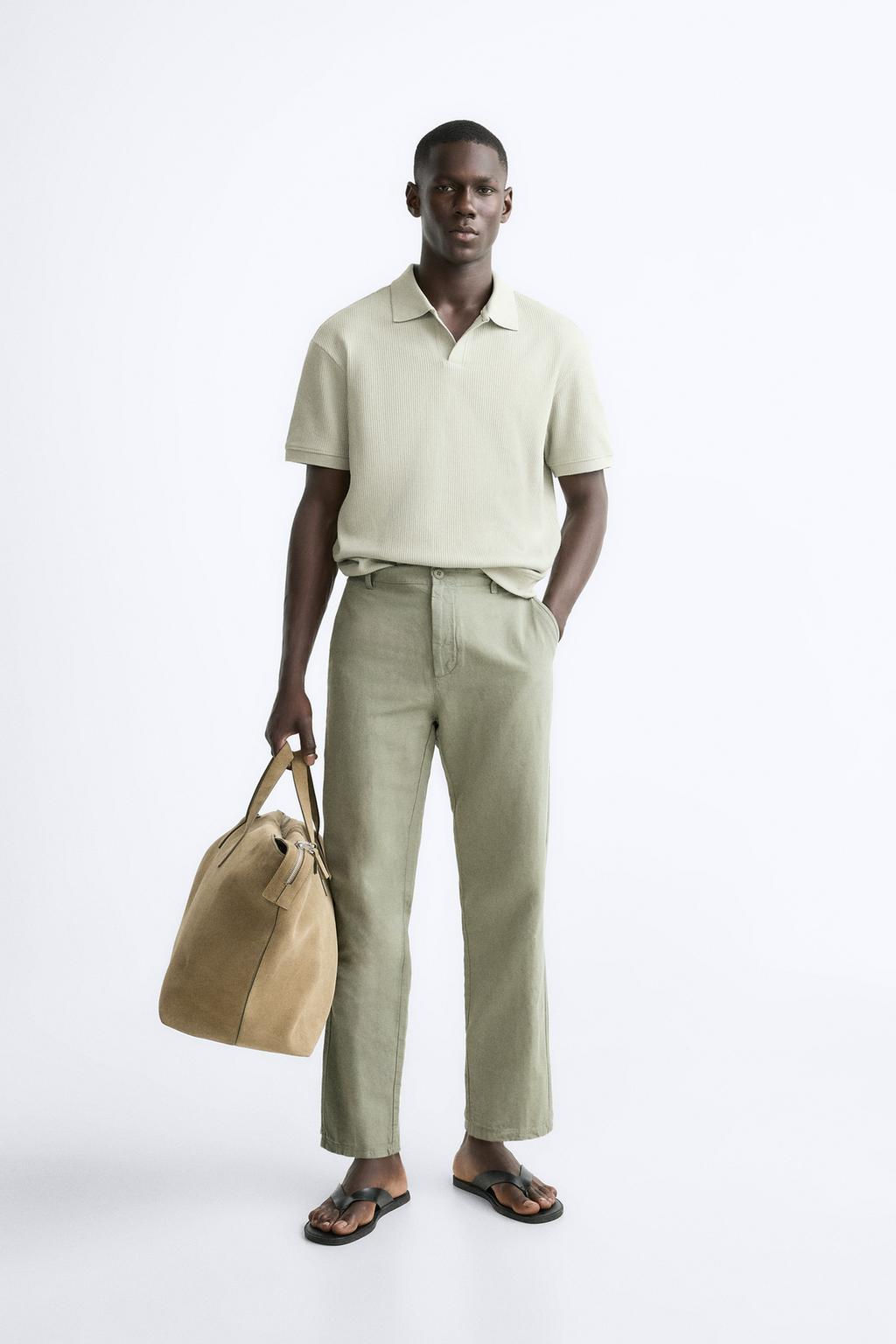 TEXTURED POLO SHIRT WITH RIBBED TRIMS - Zara фото 19