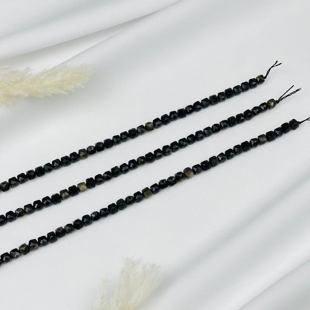 Бусины для украшений из золотистого Обсидиана 37 см