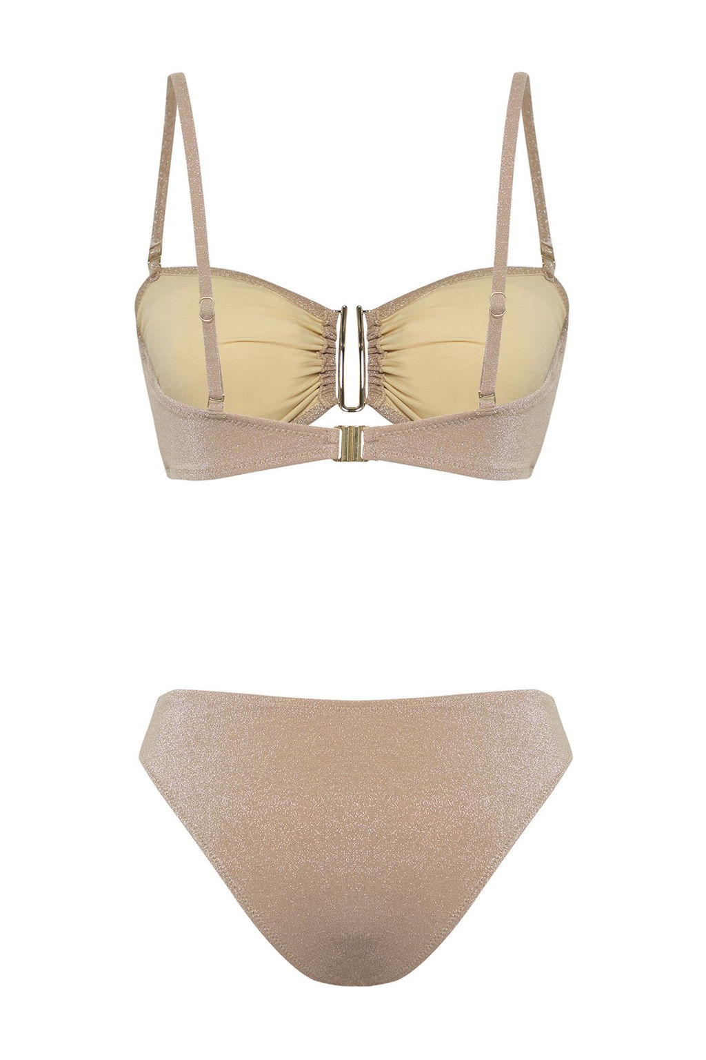 TRENDYOLMILLA Vizon Straplez Aksesuarl? Simli Regular Core Bikini Tak?m? TBESS25BT00108 фото 6