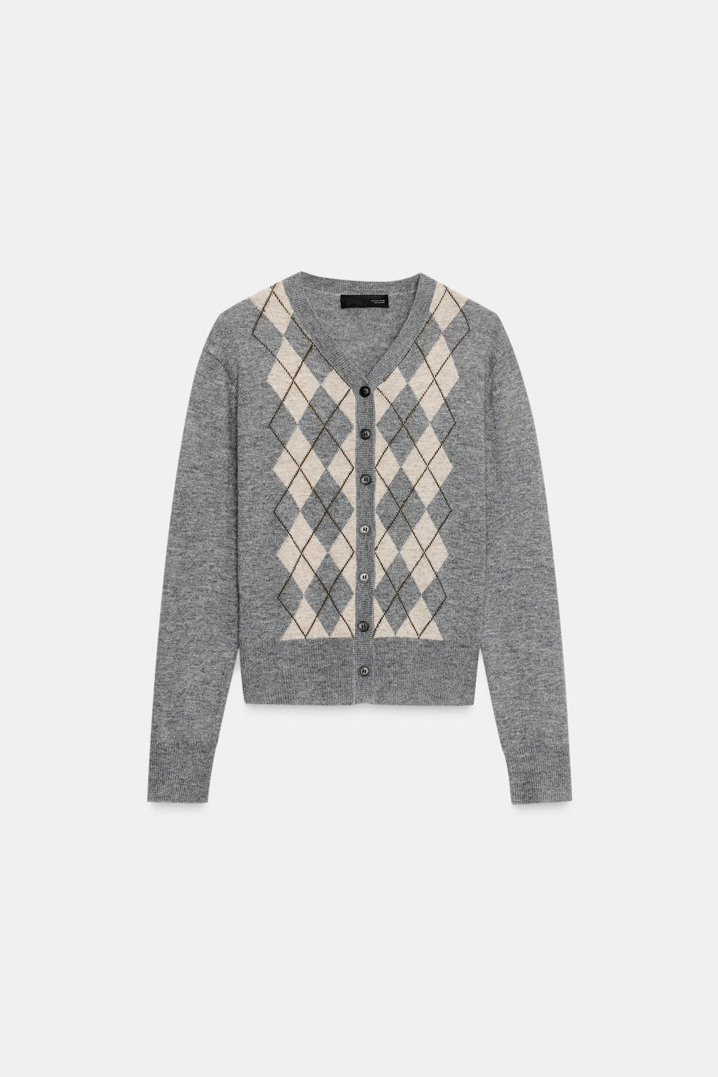 WOOL BLEND ARGYLE CARDIGAN - Zara фото 2