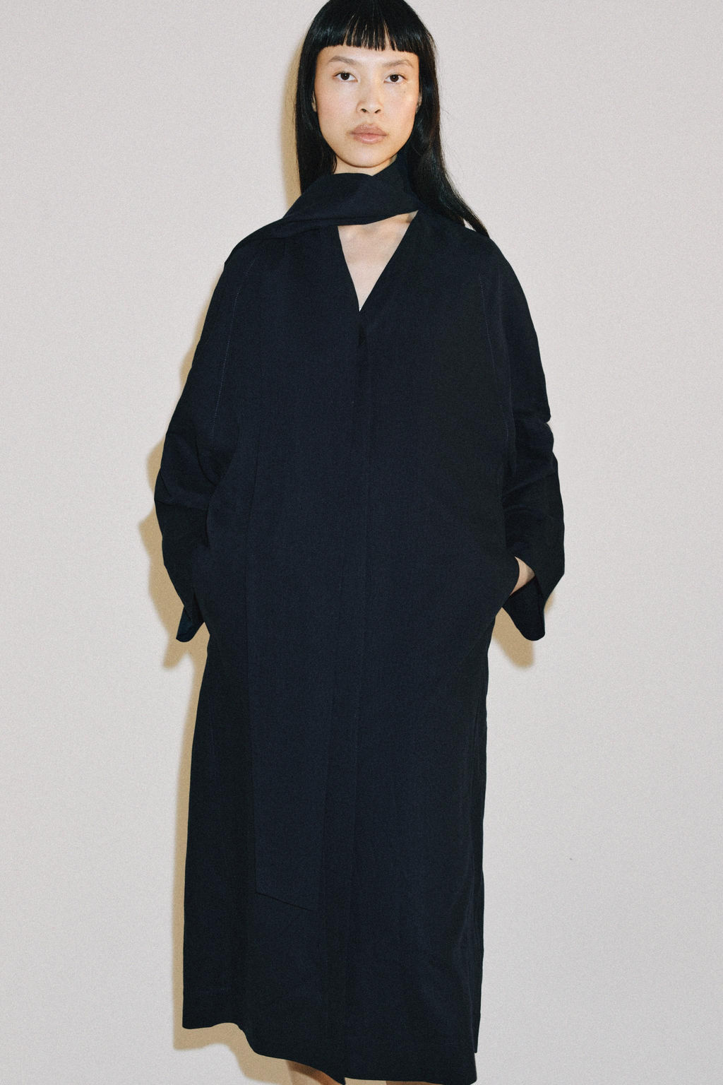 ABRIGO OVERSIZE CON LINO ZW COLLECTION / Marino - Zara фото 2