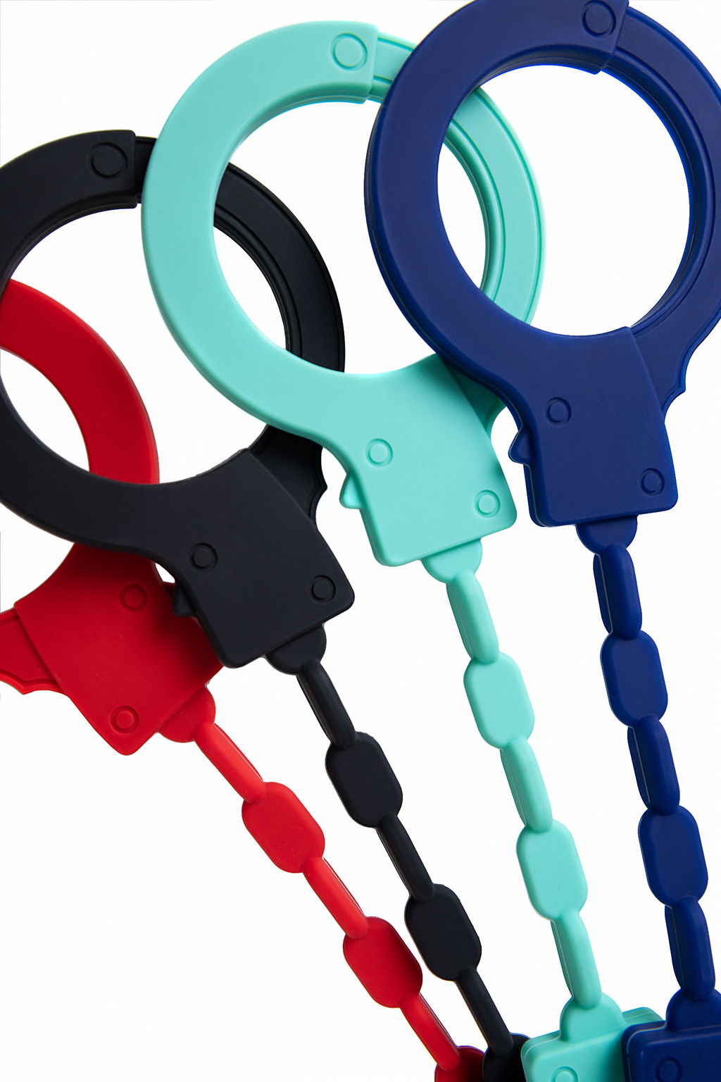 Наручники Штучки-дрючки, силикон, синие, 33 см  фото 8