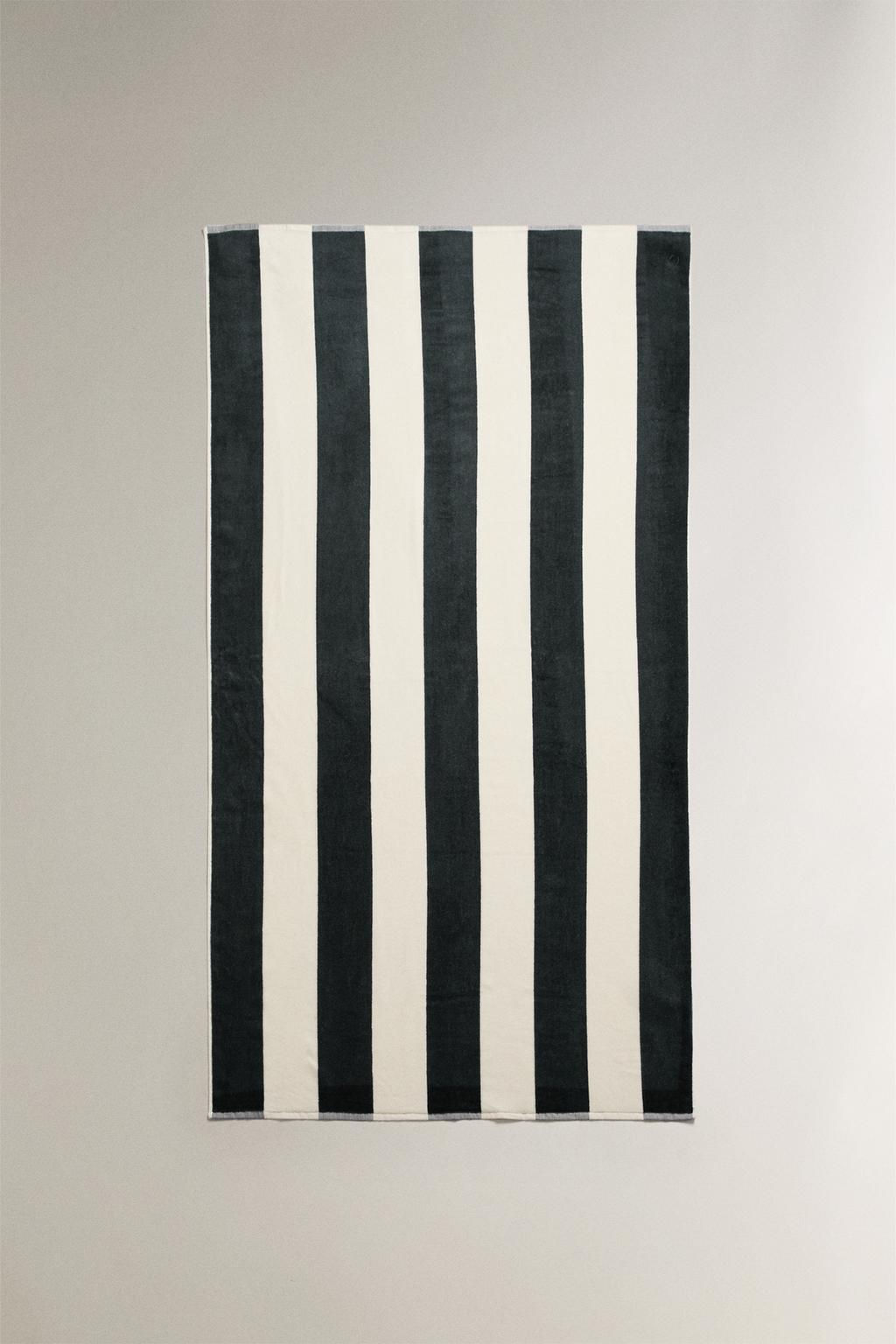 VELOUR BEACH TOWEL WITH WIDE STRIPES - Zara фото 2