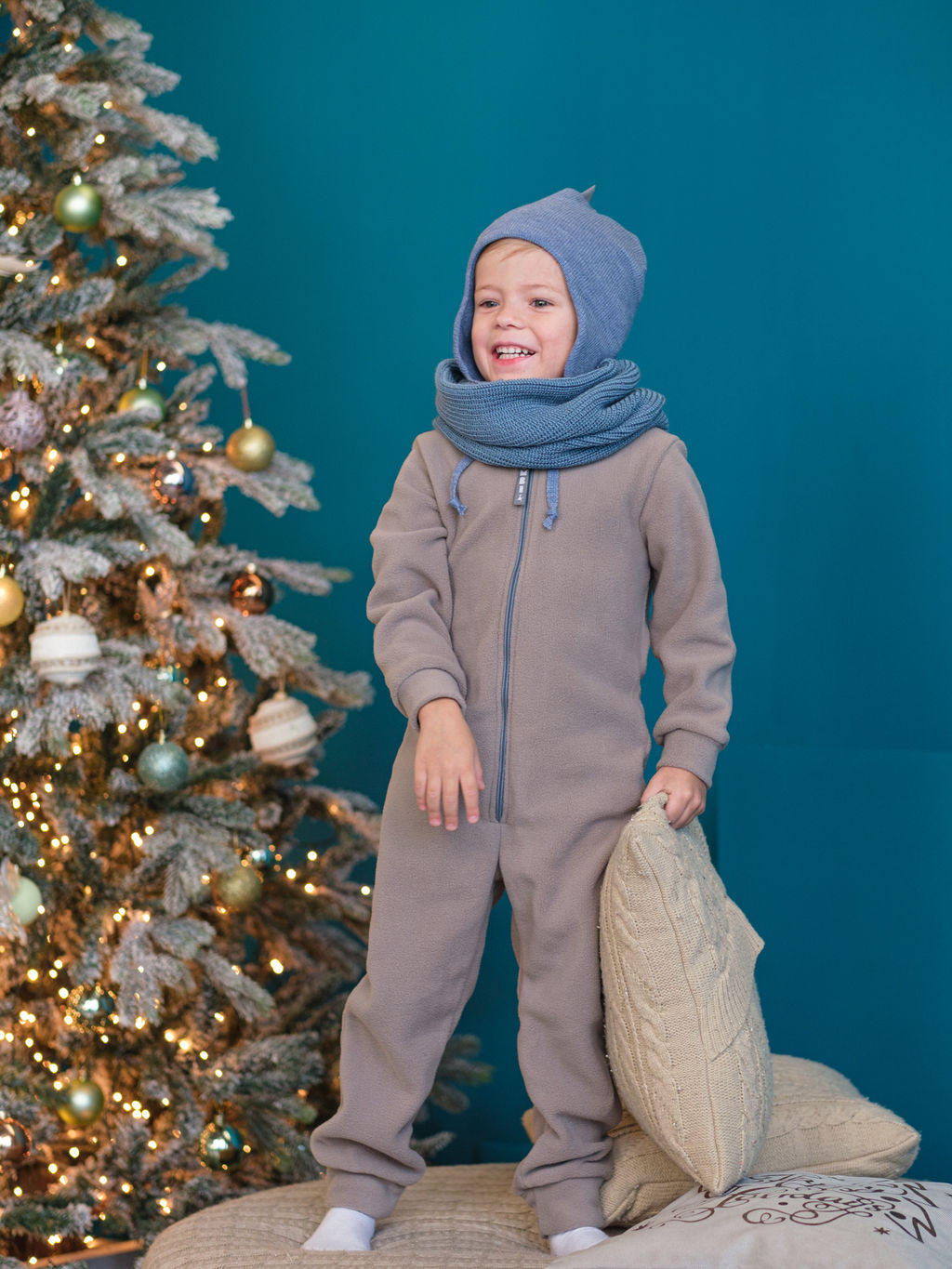 Шапка весенняя/осенняя вязаная (Деним) ОРЕО - Jumbi фото 5