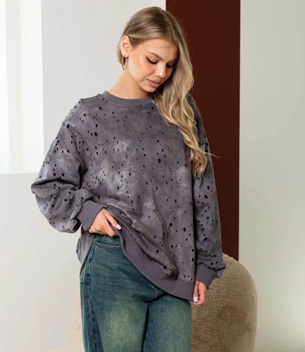 Свитшот #КТ8065, серый - Dommod фото 2