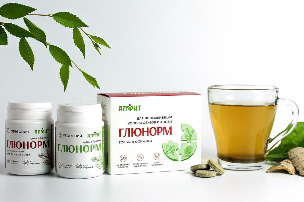 Глюнорм (фитосбор в брикетах) При диабете Алфит 1397