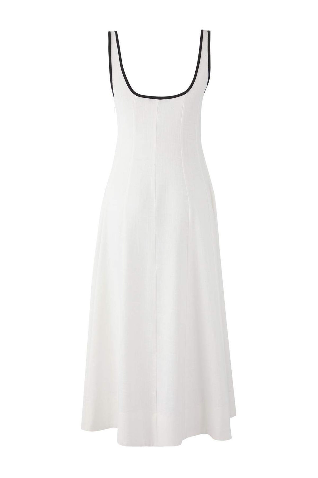 Ekru Keten Icerikli Duz Midi Dokuma Elbise TWOSS25EL00895 - Trendyolmilla фото 9