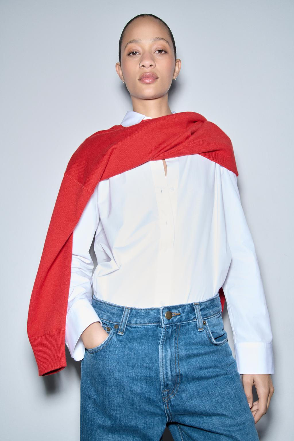 ZW COLLECTION WIDE-LEG MID-RISE JEANS - Zara фото 12