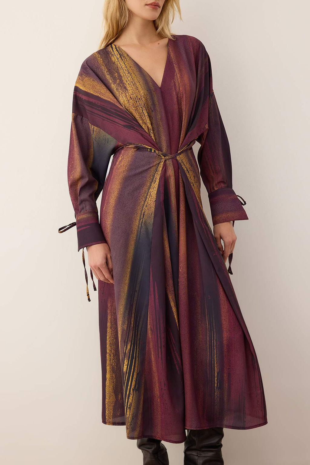 Vucut Secmeyen Murdum Soyut Maxi Dokuma Elbise TWOAW26EL00244