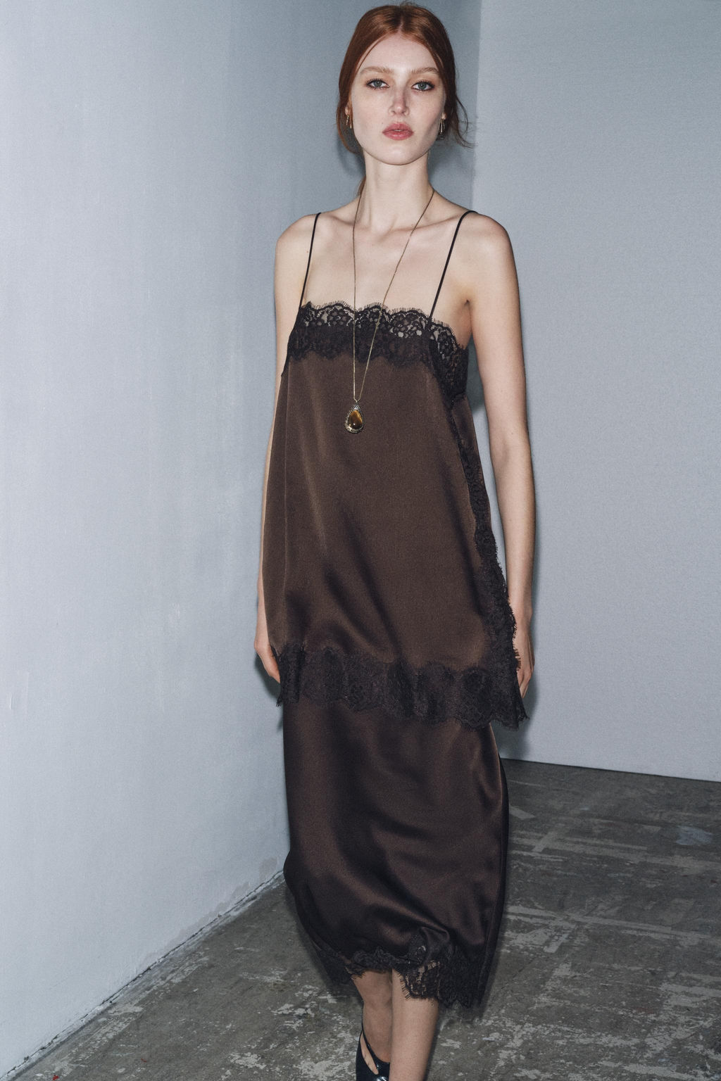 ZW COLLECTION SATIN LACE TOP - Zara фото 14