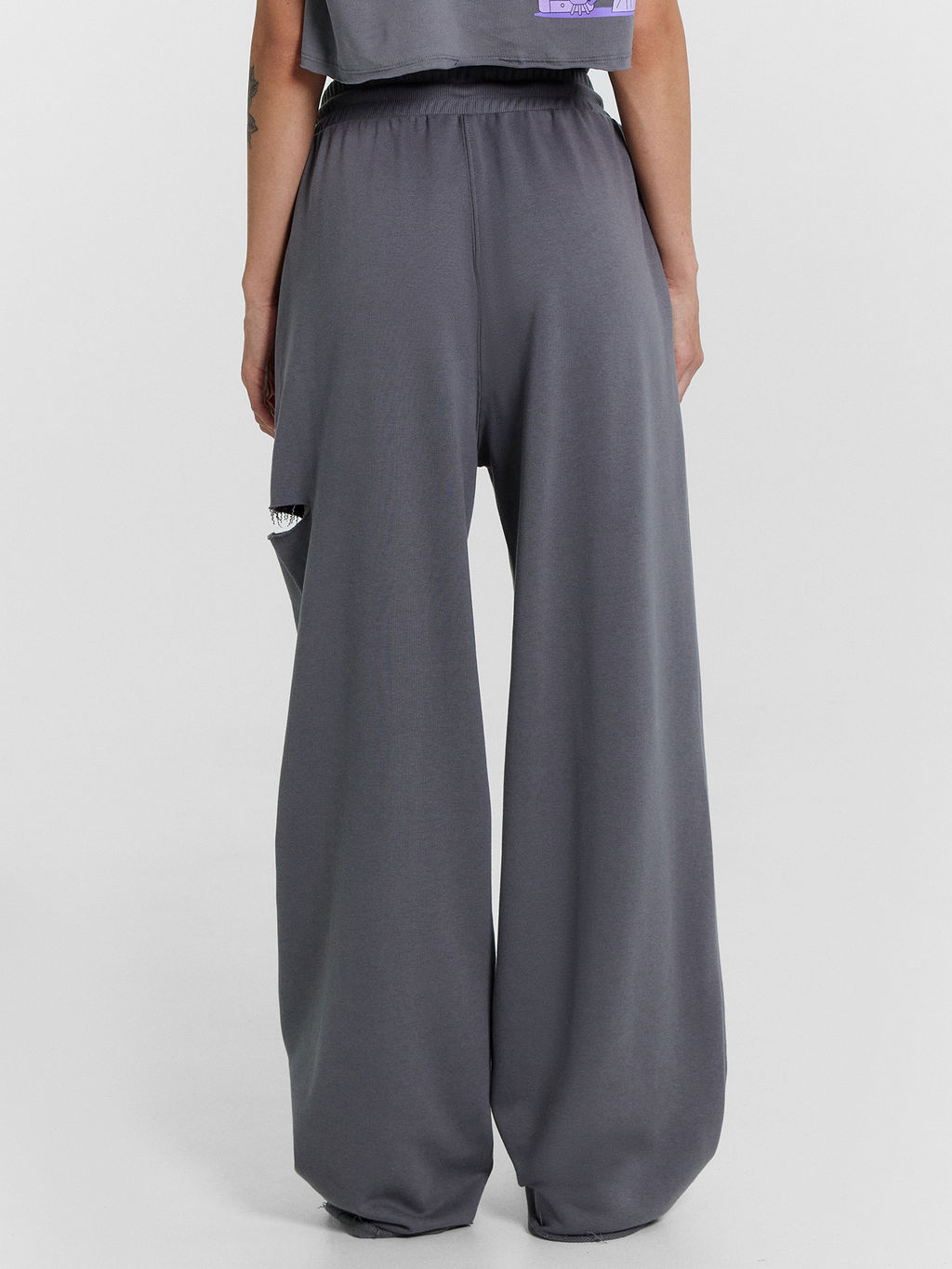 Комплект женский (футболка, брюки) серый с печатью сухой асфальт +печать 192542R - Mark formelle фото 6