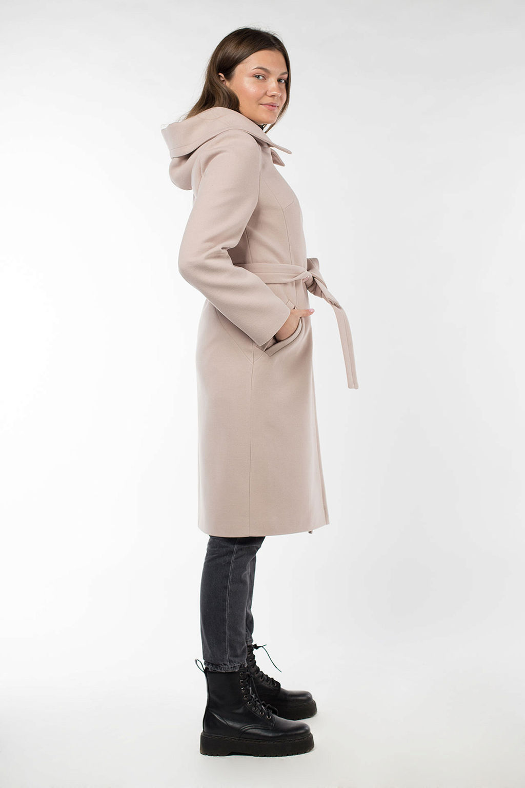 01-10066 Пальто женское демисезонное (пояс) - El podio фото 3
