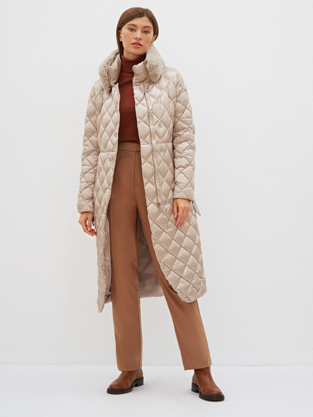 Conso/WDLF 210520 - light beige Пуховое Пальто  фото 10