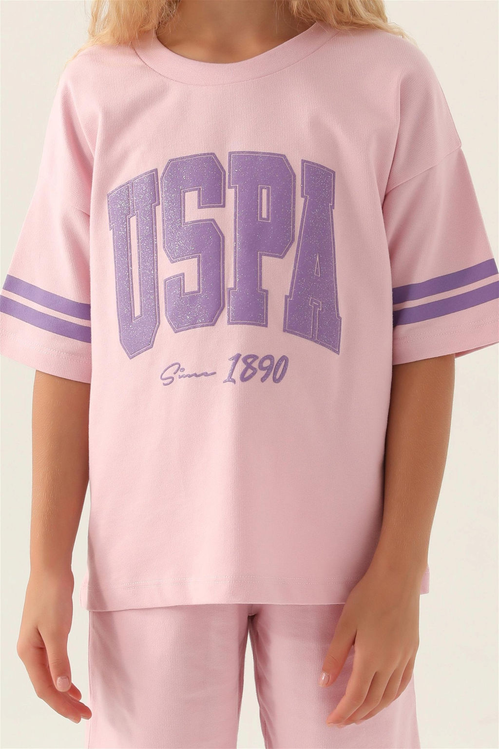 Пижамный комплект пудрово-розового цвета для девочки - U.s. polo assn фото 5